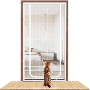 DTREEL Moustiquaire Porte Épaisse 95 × 205cm, Moustiquaire Anti-Chat, Porte Chien Chat, Écran Anti-Rayures for Salon, Cuisine (Color : D, Size : 100x220cm) - Publicité