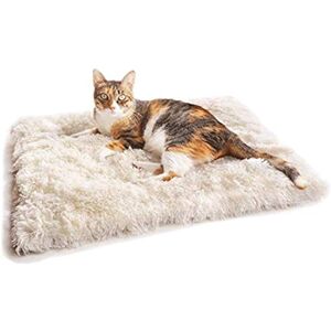 Hamkaw Lit autochauffant Pliable pour Chien et Chat en Peluche, Lavable en Machine et Amovible pour Animal Domestique, Couverture pour Voyage, Maison, extérieur – Amélioration du Sommeil - Publicité