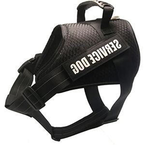 HUANSUN Harnais pour Chien pour Grands Chiens Harnais pour Chien sans Traction avec poignée en Caoutchouc Souple Gilet de Dressage pour Animaux de Compagnie avec Amovible, Noir, Poitrine M 54,75 cm - Publicité