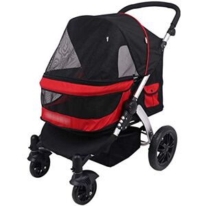 dsmsdre Chariot pour Chien Poussette pour Animaux de Compagnie Multifonction Grand Chariot pour Chien Pliable Quatre Tours Cage Scooter Roulement Facile Pliant Quatre Roues Voyage Animal Max pour Le Poids - Publicité