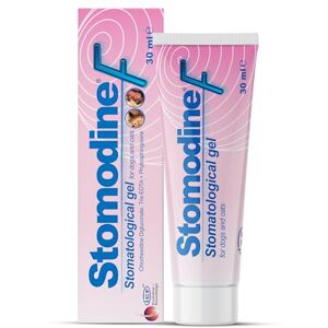 ICF Stomodine F   Gel Appétent pour l'Hygiène Buccale des Chiens et Chats   Combat la Formation de la Plaque Dentaire, du Tartre et la Mauvaise Haleine pour une Bouche et des Gencives Saines   30ml - Publicité