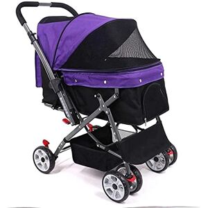 Begonial Poussette pour animaux de compagnie pour chats/chiens Entrée sans fermeture éclair Pneus pneumatiques faciles à plier d'une seule mainDiviseur en option (violet) - Publicité