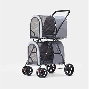 Begonial Chariot pour chien Poussette Poussette 4 roues Poussettes doubles pour chiens et chats Grand transporteur de voyage Premium - Publicité