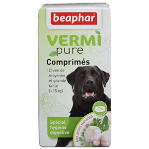 Beaphar – VERMIPURE – Comprimé hygiène digestive pour chien de moyenne à grande taille >15kg – Actifs naturels de plante – Lutte contre l'indigestion – Renforce le système immunitaire – 50 comprimés - Publicité