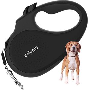 Edipets , Laisse Chien Enroleur, Retractable, 5 Metres, 360º sans Enchevetrement, Nylon, pour Le Dressage et Le Promenade, Taille Grande, Petit et Moyen (L, Noir) - Publicité