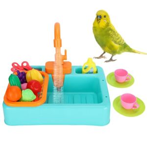 Felenny Baignoire pour perroquets pour animaux de compagnie, mangeoire à oiseaux, piscine pour animaux de compagnie, jouet de bain, baignoire multifonction pour perroquets de salle de bain avec jouet - Publicité