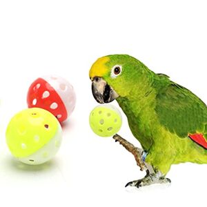 Chiic 3 pcs Pet Parrot Toys Oiseau Creux Boule de Bell pour Perruche calopsitte élégante à mâcher Fun Cage Jouet - Publicité