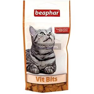 Beaphar – Friandises Vit-Bits pour chat, enrichies en vitamines – Aliment complémentaire – Contient de la Taurine – Apporte bien-être et vitalité – Sachet refermable avec Zip – 35 g - Publicité