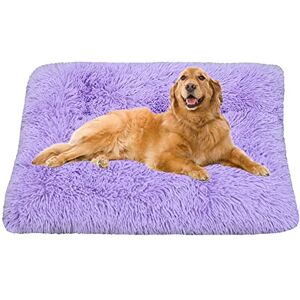 ZOCIS Matelas moelleux pour cage de chien lavable, anti-anxiété En peluche avec fond antidérapant Housse amovible 120 x 90 x 12 cm Violet - Publicité