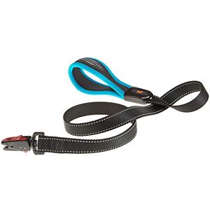 Ferplast Dog Lead ERGOFLUO Matic, Dog Leads for Large Dogs, Innovative Magnetic Hook, Padded Handle, in Nylon. Size 120 cm, Blue - Publicité