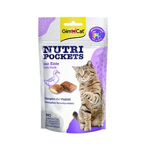 GimCat Nutri Pockets au canard Friandise croustillante pour chats, fourrée de crème et d'ingrédients fonctionnels 1 sachet (1 x 60 g) - Publicité