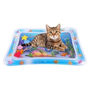 Tapis de jeu aquatique pour chats, tapis d'eau sensoriel   Tapis de capteur d'eau pour,Tapis d'eau épais pour chat et chien, tapis de jeu sensoriel avec poisson pour animaux de compagnie, sensation d - Publicité