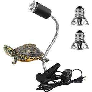 LEDGLE 2 Ampoules UVA UVB 25W et 50W,Lampe Reptiles Lampe Tortue Terrestre Chauffante avec Base Longue 360°Rotation pour Reptiles et Amphibiens[Classe énergétique A +] - Publicité