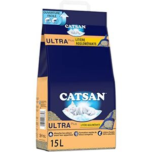 Catsan Agglomérante Ultra Plus Litière agglomérante pour chat 1 sac de 15L - Publicité