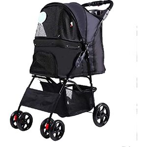 Begonial Poussette de voyage pliante chiot Jogger transporteur 4 roues petit chariot à animaux sac à bagages landau pour chiens et chats (I) - Publicité