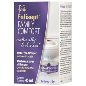 Felisept Family Comfort Recharge 45 ml -Anti Conflit Pour Chat Anti stress chat Avec De L'Herbe À Chat Naturelle sans Phéromones pour chat Détente Dans Une Maison Multi-Chats - Publicité