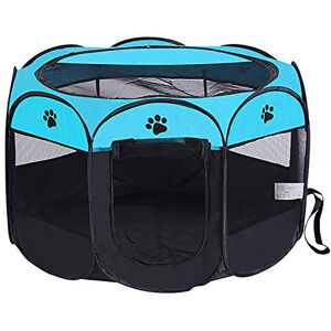 SHPEHP Cage de Voyage pour Chat Portable pour chenil Pliable de Cage de Chat de Voiture pour l'intérieur extérieur Grand Cage de clôture de Petits Chats   Chiens/Chats/Lapin-blue1-S - Publicité