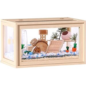 KiLoom Cage à Hamster en Bois, Terrarium pour Reptiles, Clapier pour Habitat pour Petits Animaux, Champ de Vision Super Large pour Observer Les Animaux de Compagnie (Taille : 50x30x30cm) - Publicité