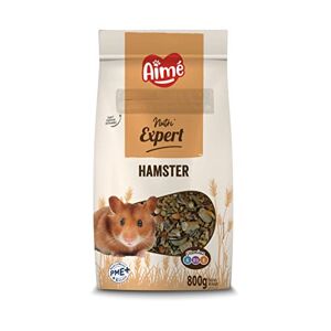 Aimé Nutri'Expert   Nourriture pour Hamster et Gerbille   Mélange Premium Varié   A base de vitamines A, D3, E   Fabriqué en France   800g - Publicité