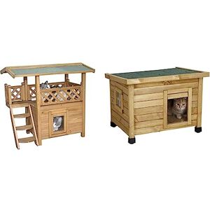 Kerbl Maisonnette pour Chat Lodge, 77x50x73 cm & Rustica Maison pour Chat, 57 x 45 x 43 cm - Publicité