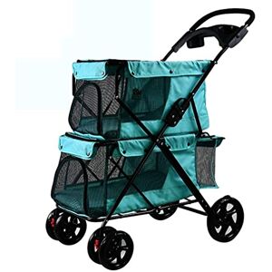 Begonial Chariot pour chien système de voyage poussette Denim voyage poussette pour chien chien chiot chat poussette 360 roues pivotantes landau survêtement - Publicité