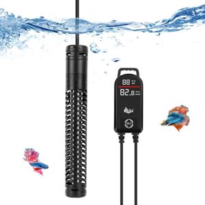 AQQA Chauffage Aquarium, 300W/500W/800W/1000W/1200W Submersible Chauffage pour Aquarium avec Affichage Numérique LED Convient aux Aquariums d'eau Douce et d'eau de Mer - Publicité