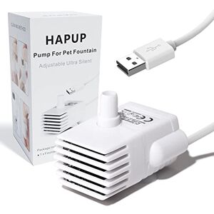 HAPUP Pompe Fontaine a Eau pour Chat Pompe à Eau Submersible de Rechange 170L/H Ultra Silencieuse Réglable USB pour Fontaines Chats d'aquarium Réservoir de Poissons Cordon de 1,98m - Publicité