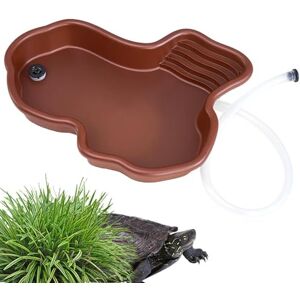 Plat d'alimentation pour Tortues, Piscine De Baignade pour Reptiles avec Rampe, Bol d'eau d'alimentation pour Reptiles, Ornement D'aquarium, Plat d'eau pour Tortues, - Publicité