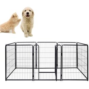 Aufun 8-TLG Parc à Chiots enclos Pliable Parc Animalier Hauteur 80cm, Verrouillage Automatique, Parc à Chiots avec Porte pour Chiens, Lapins, Petits Animaux, Chat - Publicité