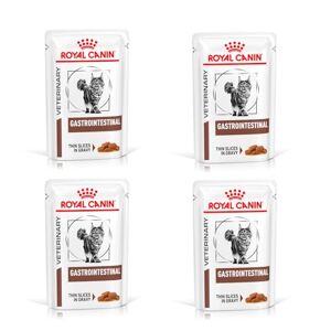 ROYAL CANIN Veterinary Gastrointestinal   Pack de 4   4 x 12 x 85 g   Nourriture Humide pour Chats Adultes   Morceaux Fins en Sauce   en Cas de Troubles de l'absorption intestinale - Publicité