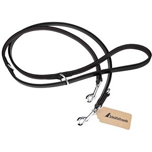 Schnüffelfreunde Laisse Chien Cuir Laisse en Cuir Marron pour Chiens Laisse de Dressage 3 Positions (230 cm, Noir) - Publicité