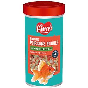 Aimé Flocons pour poissons rouges   Nourriture Poisson Rouge   Aliment Complet à base de Nutriments Essentiels   Céréales et Extraits de Protéines Végétales   50 g   250 ml - Publicité