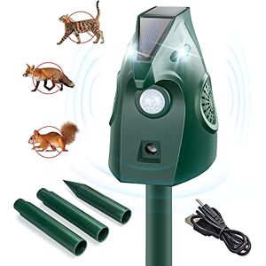 Bubbacare Repulsif Chat Exterieur Interieur, Répulsif Chat Ultrason avec détecteur de Mouvement et lumières Clignotantes, Repulsif Chien Repulsif Chat Jardin, Repulsif Ultrason Chat Solaire, 2 Modes, Etanche - Publicité