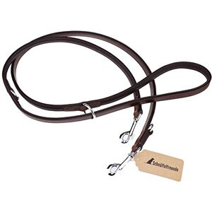 Schnüffelfreunde Laisse Chien Cuir Laisse en Cuir Marron pour Chiens Laisse de Dressage 3 Positions (230 cm, Marron) - Publicité