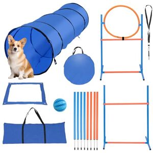 Gimisgu Kit d'agilité pour chien Grand kit d'équipement d'agilité pour chien Accessoire d'entraînement pour chien Obstacle d'agilité Anneau de saut pour chien 8 barres de slalom Balle - - Publicité