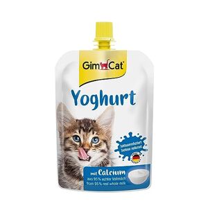 GimCat Yoghurt, yaourt Snack pour chats à base de vrai lait entier à teneur réduite en lactose avec du calcium pour des os sains 1 sachet (1 à 150 g) - Publicité