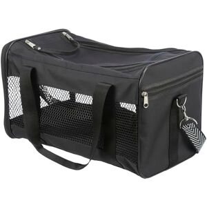 Trixie Sac pour animaux domestiques Ryan pour chiens et chats, 28841, noir, 26 × 27 × 47 cm, polyester, bandoulière amovible en noir/blanc, laisse courte intégrée, circulation d'air optimale - Publicité