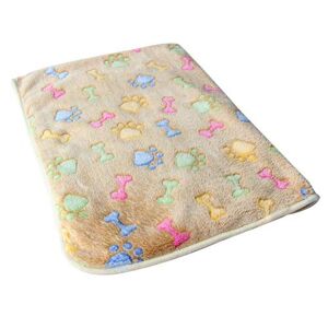 Sukisuki Chaud Chien Puppy Pet Tapis de Veille, OS de Patte Imprimé Souple Couverture en Polaire pour Chat Chien Chiot Lit Coussin Tapis - Publicité