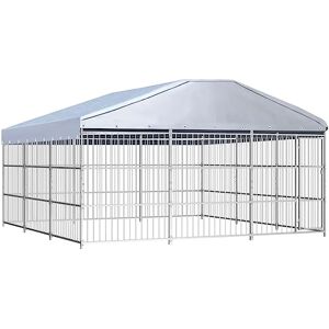 vidaXL Chenil d'Extérieur avec Toit Chiens 4,5x4,5x2m Enclos Cage Niche Chiots - Publicité