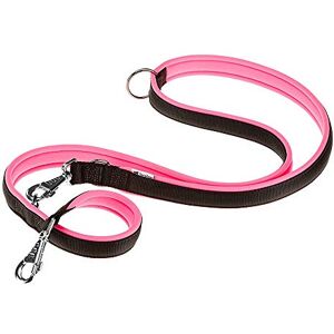 Ferplast Dog Lead ERGOFLUO, Dog Training Lead, for Large Dogs, Padded Handle, Metal Hook, in Nylon, Adjustable Length. Size 200 cm, Pink - Publicité