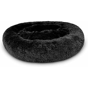 UNICORPSE TECHNOLOGIES PVT. LTD. Lit en forme de donut pour chien et chat Lit rond en peluche douce pour apaiser votre animal de compagnie Confortable et moelleux (XL 80 cm, noir) - Publicité