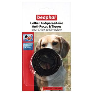 Beaphar – Collier Dimpylate antiparasitaire pour chien – Protège votre chien contre les puces et les tiques – Jusqu’à 4 mois de protection – Résiste à l’eau et à l’humidité – Marron - Publicité