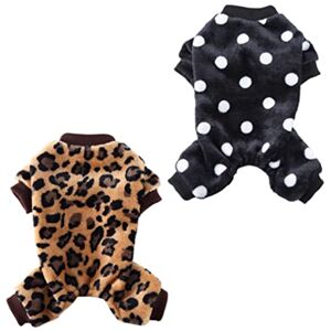 UKCOCO 2 Pièces Pyjama pour Animaux De Compagnie Animal De Compagnie Pull pour Chien par Temps Froid Pyjama d'hiver pour Animaux De Compagnie Chienchien Chat Doux Combinaison Polyester - Publicité