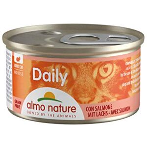 Almo Nature Daily Mousse avec Saumon. Nourriture Humide pour Chat Adulte 24 boîtes de 85g - Publicité