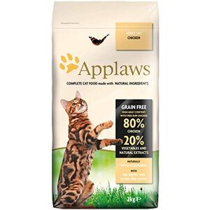 Applaws Complete Natural Grain Free Chicken Flavour Dry Cat Food for Adult Cats Sac refermable de 2 kg - Publicité