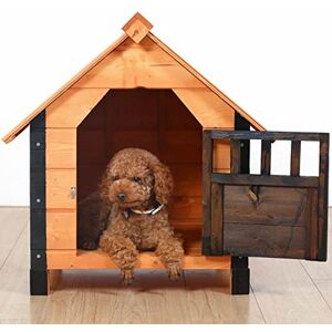 JYCCH Niche en Bois pour Chien, Villa en Bois pour Petit Chien en Plein Air avec Porte, Convient aux Chiens de Petite et Moyenne Taille d'intérieur et d'extérieur, 22x19.3x20.5 (26.3x23. Publicité