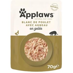 Applaws Natural Aliments humides pour chats Poulet poitrine avec agneau en gelée pour chats adultes 16 sachets de 70g - Publicité