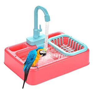 LEISURE TIME Leisuretime Bird Feeder Parrot Baignoire de bain automatique Piscine Robinet Bird Bath Baignoire Douche Jouets Boîte de bain pour petits perroquets d'oiseaux - Publicité