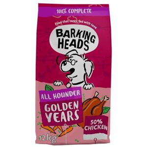 Barking Heads Golden Years Croquettes pour chien Poulet/saumon Senior 12 kg - Publicité