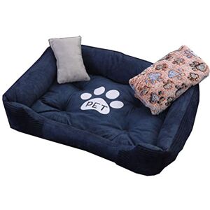 Levoberg Panier Chien Chat avec Tapis et Oreiller Lit pour Petit Chien Chat Coussin de Chien 45 * 30 * 15cm Patte Bleu Marin - Publicité